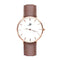 Ossington - Designer Watch Timepiece in Rose Gold with Genuine Brown Leather and Baton Style Face
