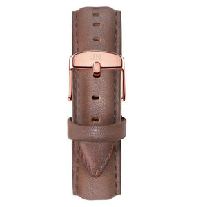 Ossington - Designer Watch Timepiece in Rose Gold with Genuine Brown Leather and Baton Style Face - Strap