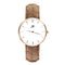 Dupont - Designer Watch Timepiece in Gold with Brown Alligator Style Genuine Leather and Baton Style Face