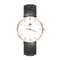 High Park - Designer Watch Timepiece in Gold with Black Alligator Style Genuine Leather and Baton Style Face