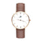 Islington - Designer Watch Timepiece in Gold with Genuine Brown Leather and Baton Style Face