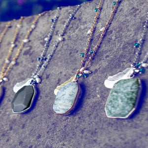 Dirty Martini | Olive Agate Pendant Necklace