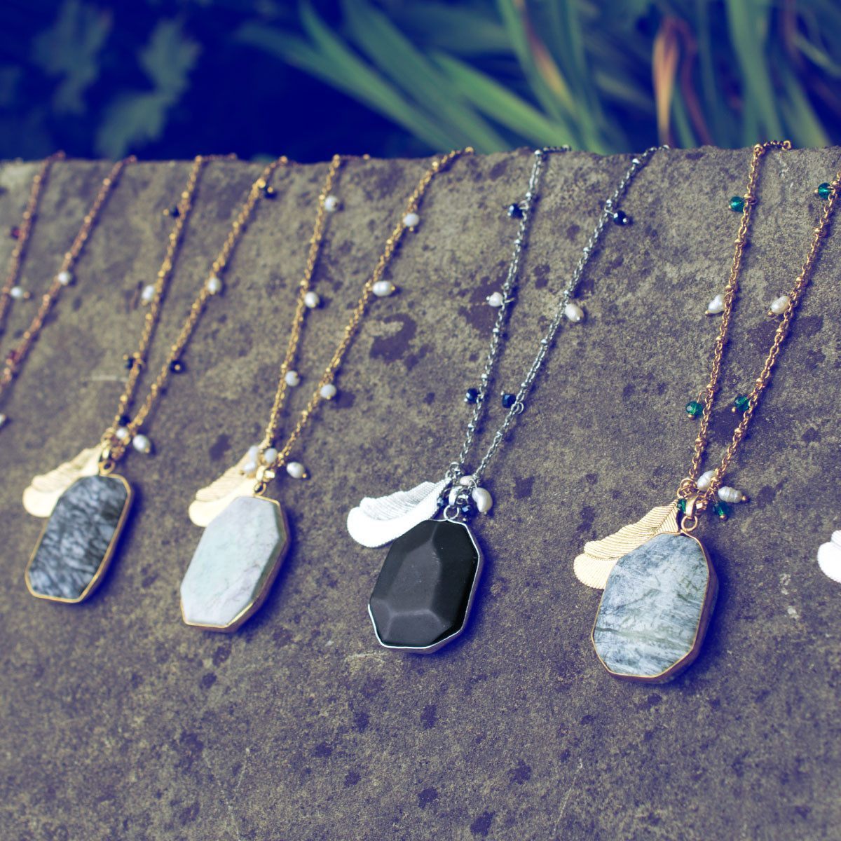 Frozen Dreamscape | Zebra Jade Pendant Necklace