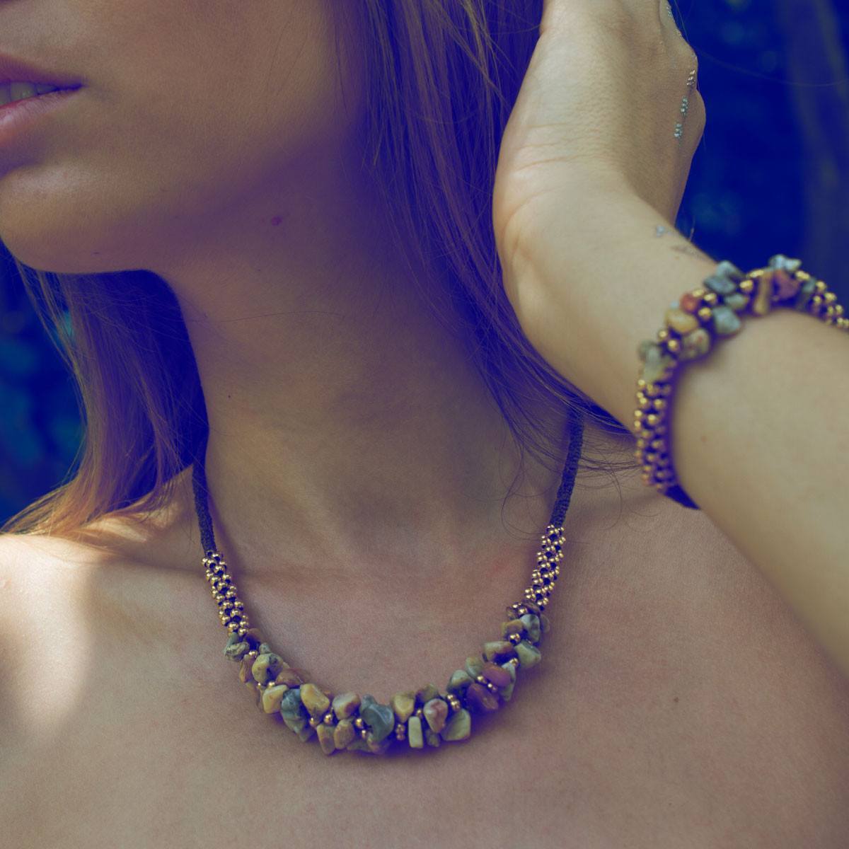 Wooden Line Jasper Terra Bella Necklace | 18k Gold