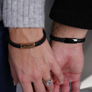 18k Rose Gold | Infinity Braid | Mini Leather Bracelet