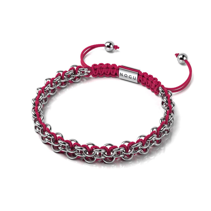 Hippo Links | Mini Kismet Bracelet | Fuchsia x Silver