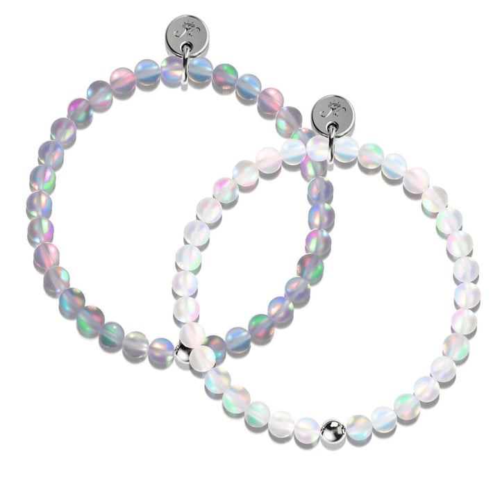 Rainbow White and Grey | White Gold Vermeil | Mermaid Glass Gift Set