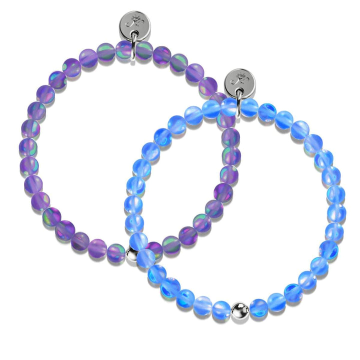 Sapphire and Violet | White Gold Vermeil | Mermaid Glass Gift Set