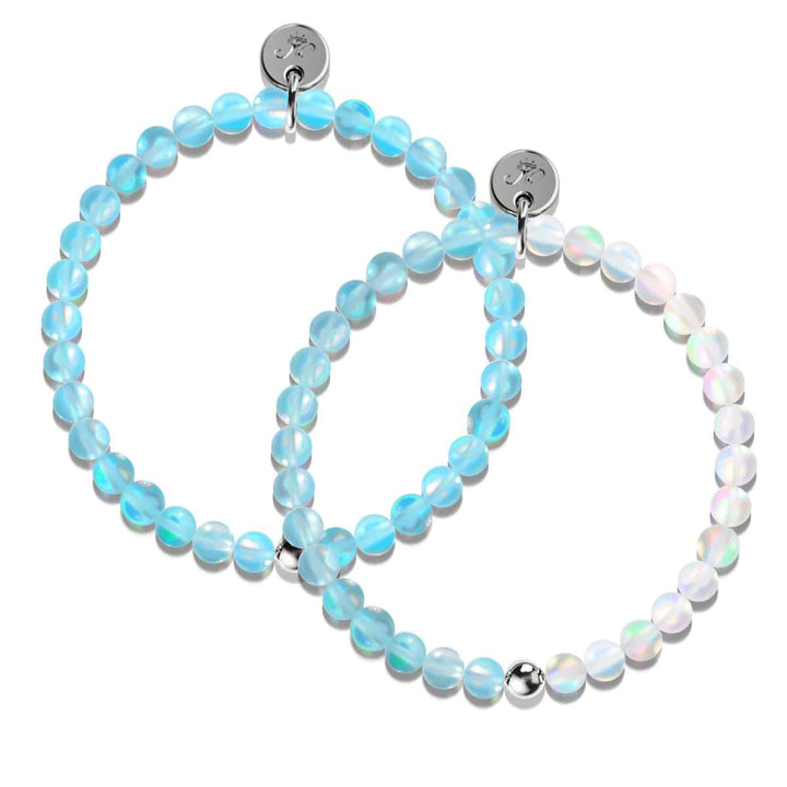 Aquamarine and Mixed Aquamarine and White | White Gold Vermeil | Mermaid Glass Gift Set