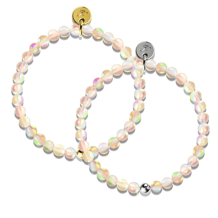 Double Peach | Gold and White Gold Vermeil | Mermaid Glass Gift Set