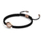 Cowrie Shell Black Macrame Bracelet | .925 Sterling Silver Rose Gold Vermeil