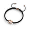 Cowrie Shell Black Macrame Bracelet | .925 Sterling Silver Rose Gold Vermeil