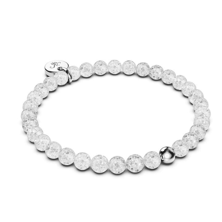 Winter Crystal | .925 Sterling Silver | Glitter Glass Bead Bracelet
