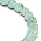 Green | White Gold Vermeil | Glitter Glass Bead Bracelet