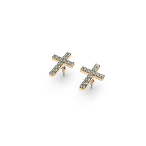 Blessed | 18k Gold Vermeil | .925 Sterling Silver  | Cubic Zirconia Crystal Cross Earrings