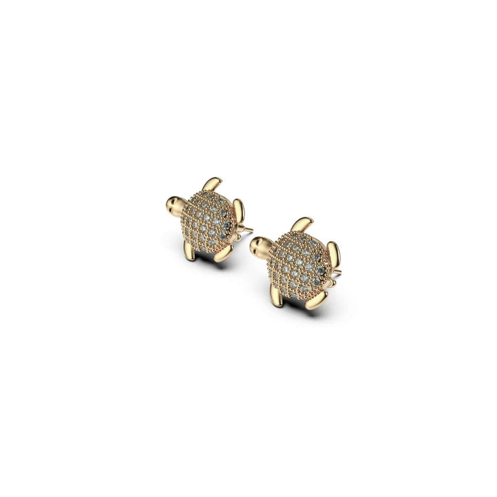 Tortuga | 18k Gold Vermeil | .925 Sterling Silver | Cubic Zirconia Crystal Sea Turtle Earrings
