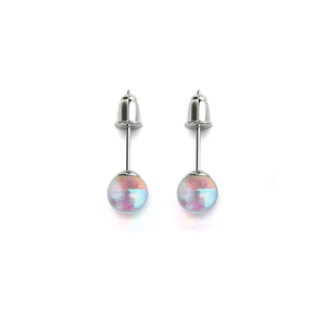 Rainbow Supernova | .925 Sterling Silver | Galaxy Glass Mini Stud Earrings