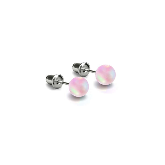 Pink | .925 Sterling Silver | Mermaid Glass Mini Stud Earrings