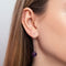 Amethyst | .925 Sterling Silver | Gemstone Chain Drop Threader Earrings