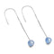 Aquamarine | .925 Sterling Silver | Gemstone Chain Drop Threader Earrings