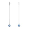 Aquamarine | .925 Sterling Silver | Gemstone Chain Drop Threader Earrings