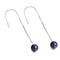 Lapis | .925 Sterling Silver | Chain Drop Threader Gemstone Earrings