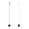 Lapis | .925 Sterling Silver | Chain Drop Threader Gemstone Earrings