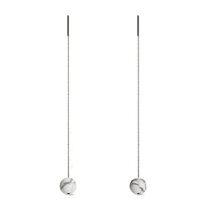 Howlite | .925 Sterling Silver | Gemstone Chain Drop Threader Earrings