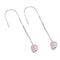 Rose Quartz | .925 Sterling Silver | Chain Drop Threader Gemstone Earrings