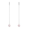 Rose Quartz | .925 Sterling Silver | Chain Drop Threader Gemstone Earrings