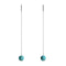 Turquoise | .925 Sterling Silver | Chain Drop Threader Gemstone Earrings