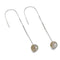 Grey Line Agate | .925 Sterling Silver | Gemstone Chain Drop Threader Earrings