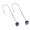 Purple Line Faceted Agate | .925 Sterling Silver | Gemstone Chain Drop Threader Earrings