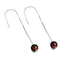 Red Tigers Eye | .925 Sterling Silver | Gemstone Chain Drop Threader Earrings