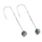 Tree Agate | .925 Sterling Silver | Chain Drop Threader Gemstone Earrings