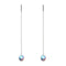 Rainbow White | .925 Sterling Silver | Mermaid Glass Chain Drop Threader Earrings