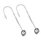 Rainbow Supernova | .925 Sterling Silver | Galaxy Glass Chain Drop Threader Earrings