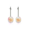 Peach | White Gold Vermeil | Mermaid Glass Drop Earrings