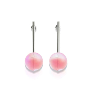 Pink | .925 Sterling Silver | Mermaid Glass Drop Earrings