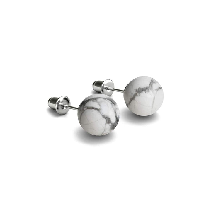 Howlite | .925 Sterling Silver | Stone Stud Earrings