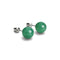 Green Jade | .925 Sterling Silver | Stone Stud Earrings
