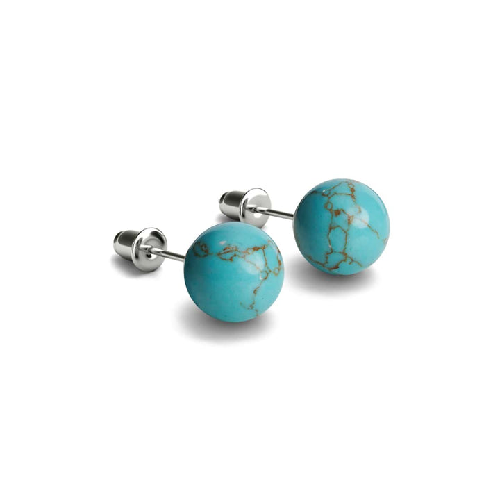 Turquoise | .925 Sterling Silver | Stone Stud Earrings