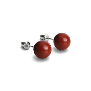 Rhodonite | .925 Sterling Silver | Stone Stud Earrings
