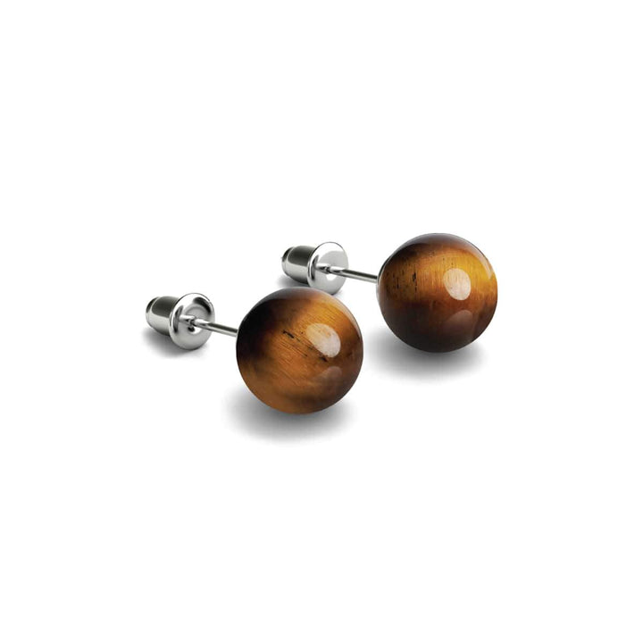 Tigers Eye | .925 Sterling Silver | Stone Stud Earrings