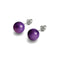 Purple Line Faceted Agate | .925 Sterling Silver | Stone Stud Earrings