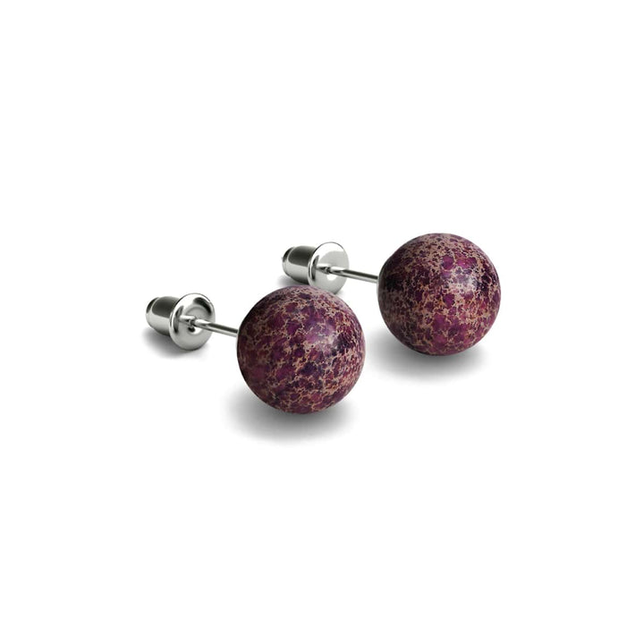 Purple Regarte | .925 Sterling Silver | Stone Stud Earrings