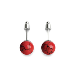 Red Turquoise | .925 Sterling Silver | Stone Stud Earrings
