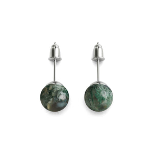 Tree Agate | .925 Sterling Silver | Stone Stud Earrings