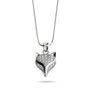 Vixen | .925 Sterling Silver | Crystal Fox Infinity Clasp Necklace