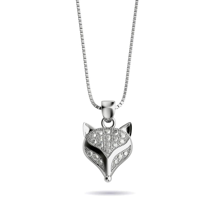 Vixen | .925 Sterling Silver | Crystal Fox Infinity Clasp Necklace